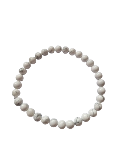 BRACELET EN HOWLITE BLANCHE - APAISEMENT & SERENITE